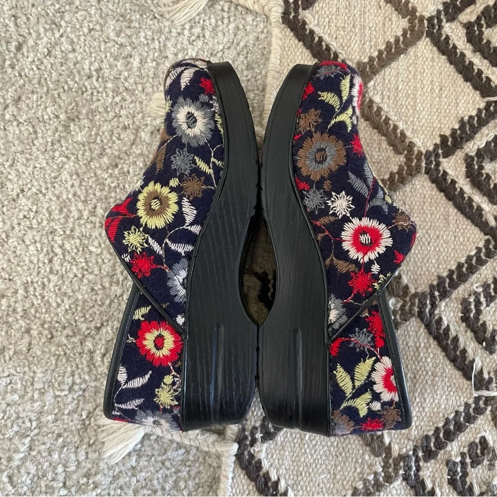 Dansko Floral Embroidered Felt Pro Mules - Picture 6 of 10